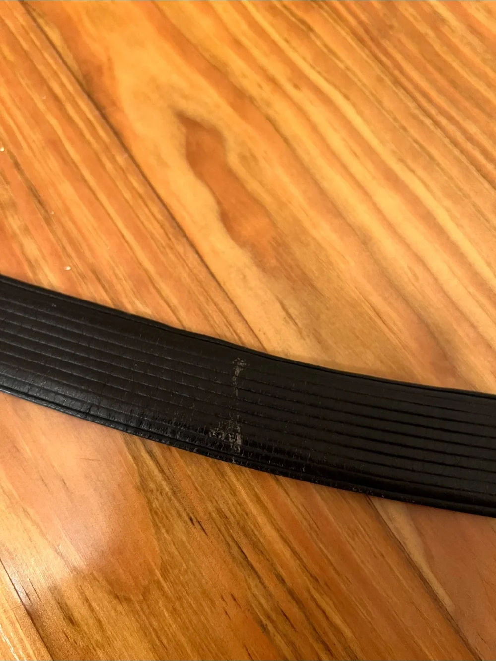 Men’s Martin Dingman Black Striped Genuine Italian Calfskin Leather Belt Sz 40